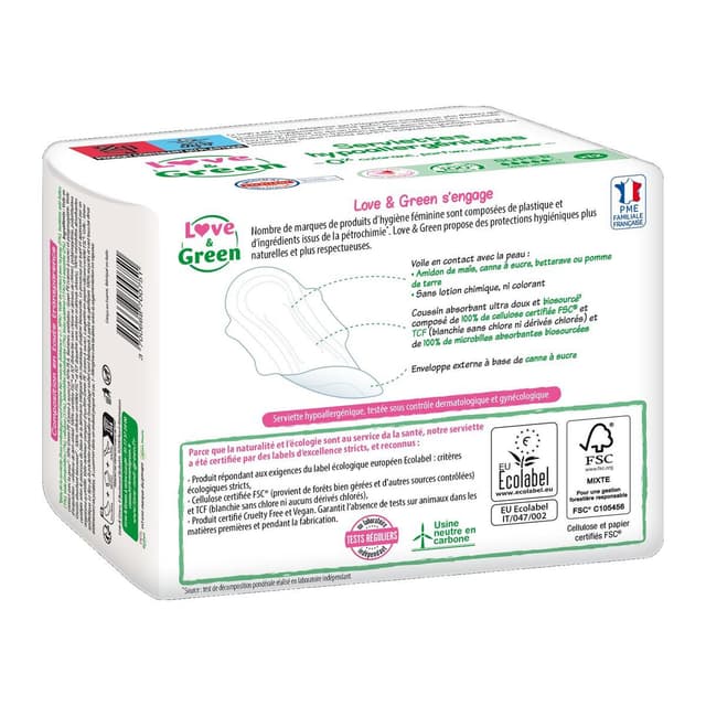 3700668700751 - Love & Green - Serviettes hygiéniques flux super
