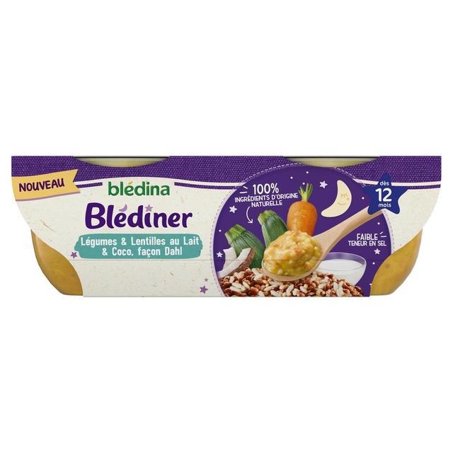 3041092001251 - Blédina - Blédîner - Légumes Lentilles au Lait de coco façon Dahl Bol Bébé Dès 12 mois