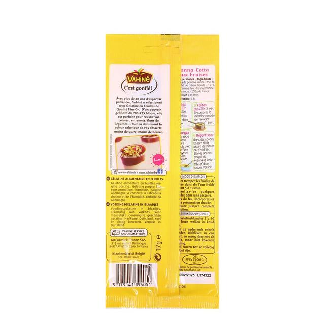 3179141394051 - Vahine - Gélatine, 9 feuilles