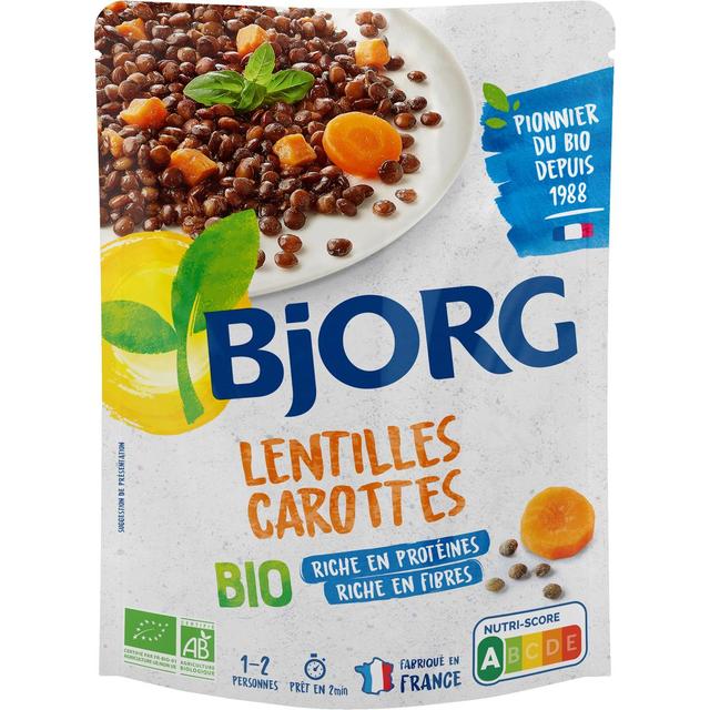 3229820188751 - Bjorg - Lentilles carottes fondantes Plat Cuisiné bio 