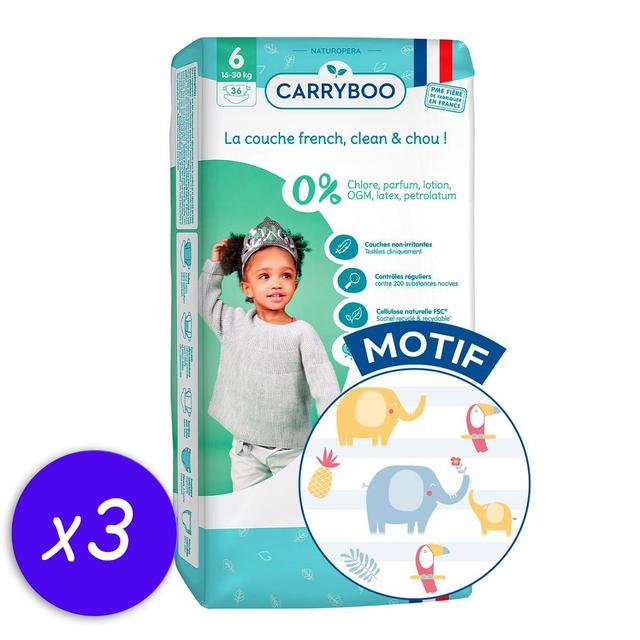 2050000372452 - Carryboo Nature - Couches naturelles et chou, T6 (16-30kg)