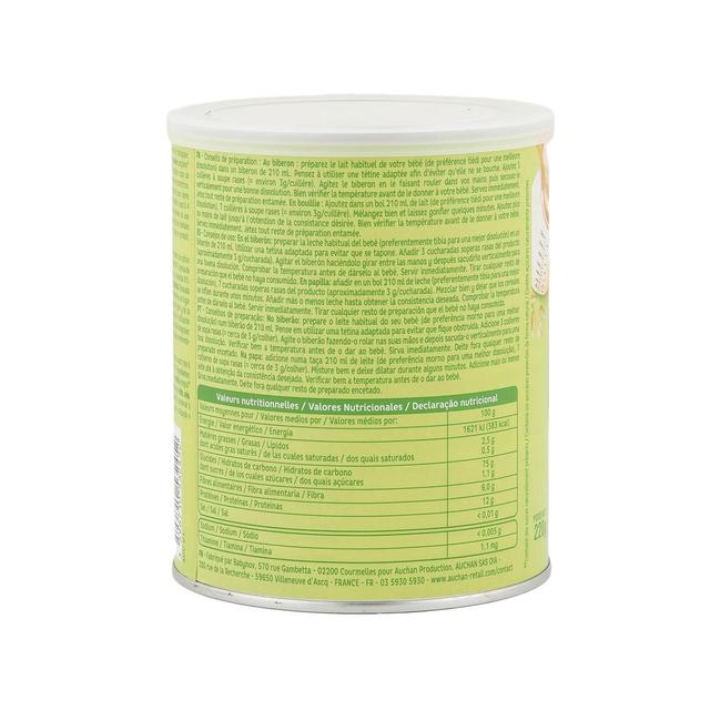3596710532452 - Auchan Baby Bio - 3 céréales en poudre blé avoine seigle nature Bio Bébé dès 6 mois