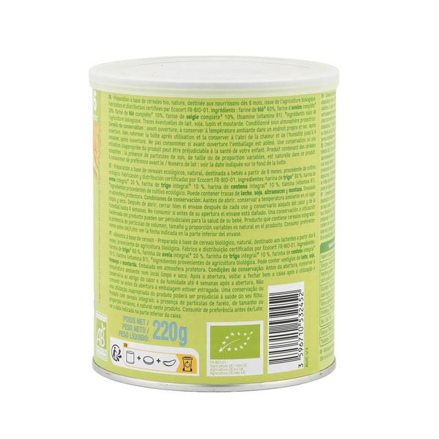 3596710532452 - Auchan Baby Bio - 3 céréales en poudre blé avoine seigle nature Bio Bébé dès 6 mois