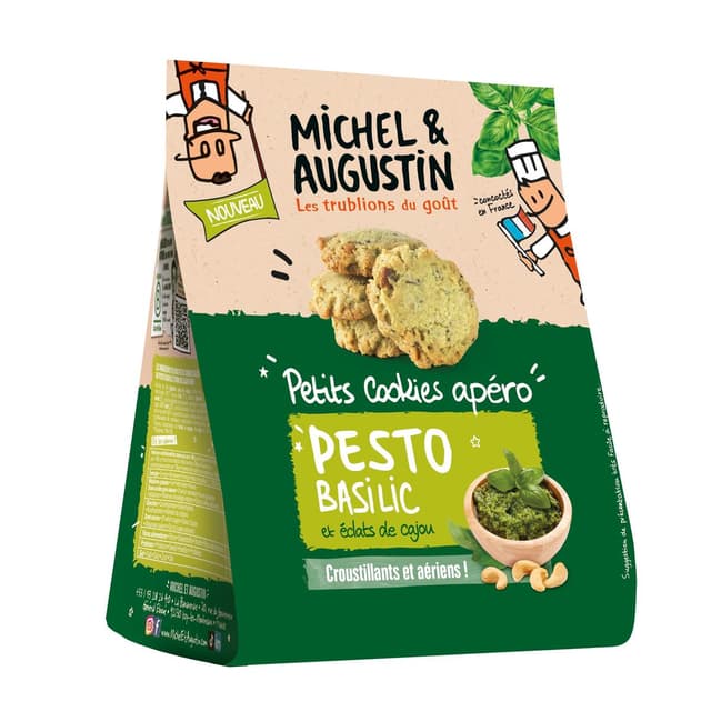 3701239904752 - Michel et Augustin - Petit cookies apéro pesto basilic et éclats de cajou