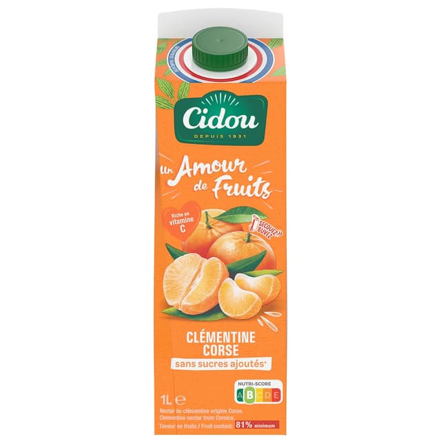3760225495452 - Cidou - Nectar clémentine corse sans sucres ajoutés