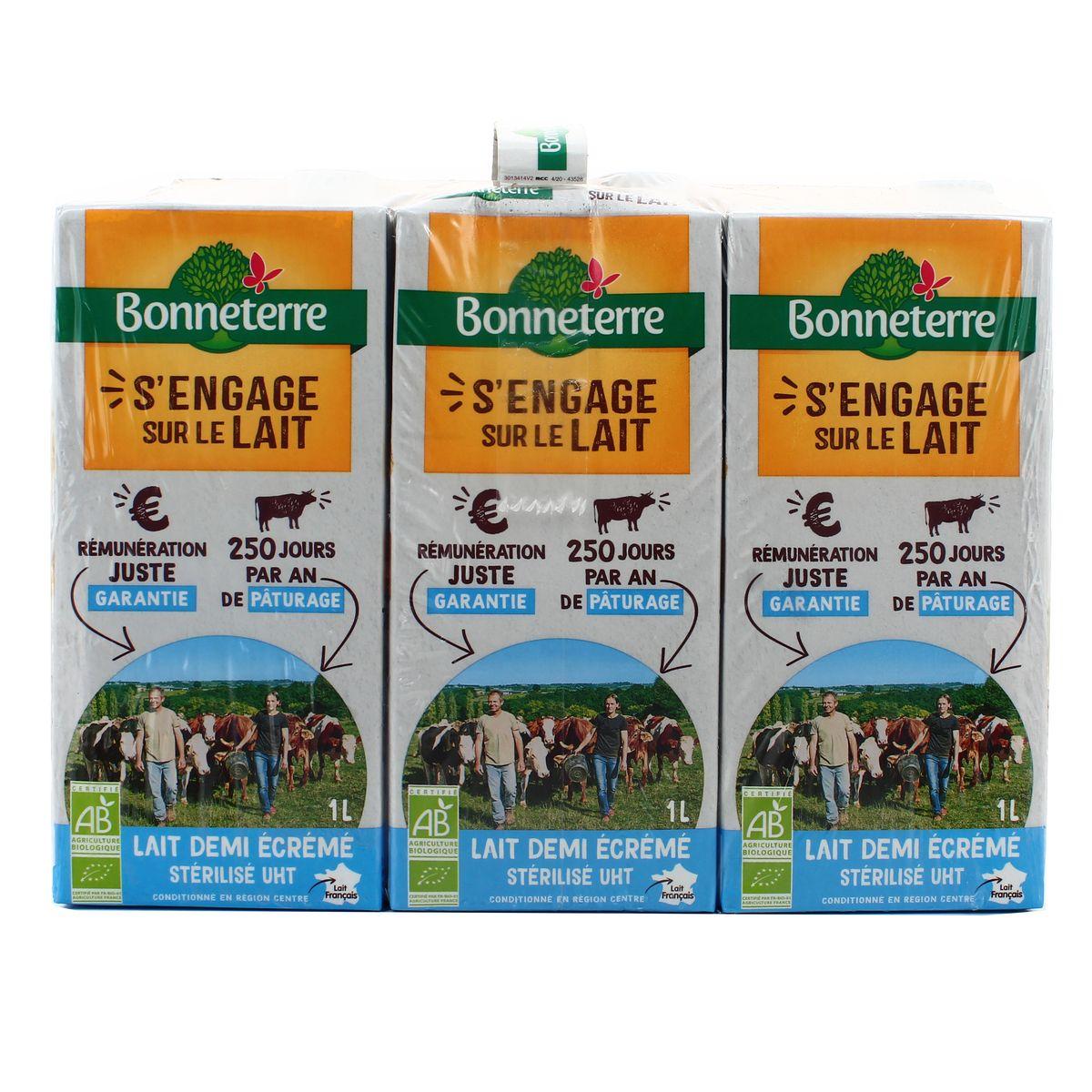 2050000365652 - Bonneterre - Lait bio 1/2 écrémé UHT