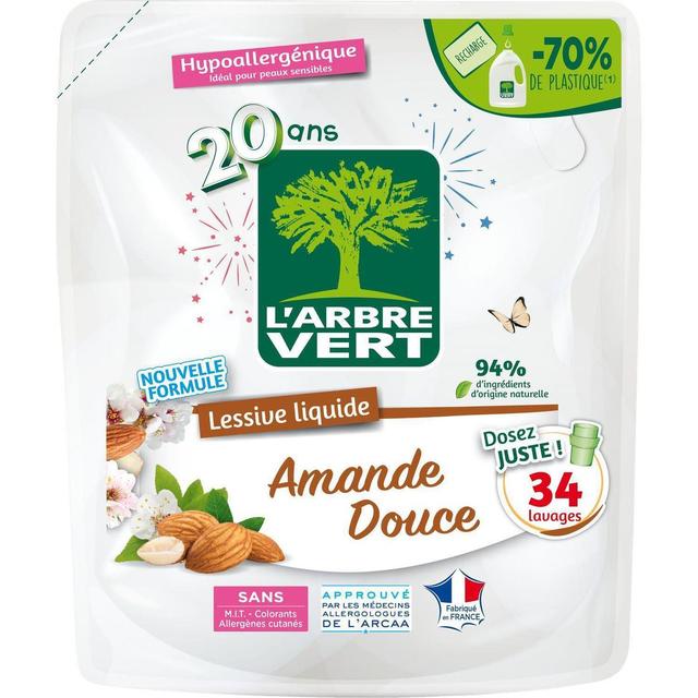 3450601046452 - L'arbre Vert - Lessive recharge hypoallergénique Amande douce