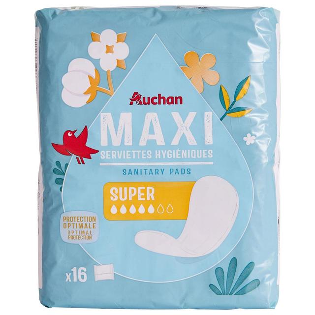 3245678667552 - Auchan - Serviettes hygiéniques maxi super