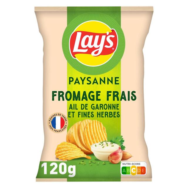 3168930167952 - Lay's - Chips recette paysanne saveur fromage frais, ail de Garonne et fines herbes