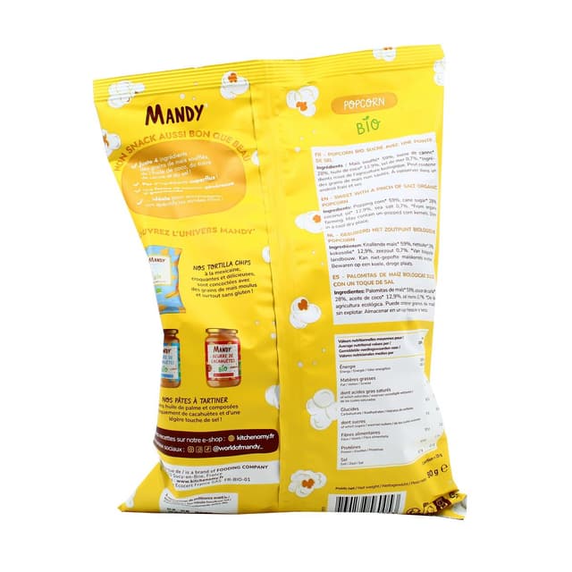 3760278560053 - Mandy' - Pop Corn Sucré Bio et pointe de sel
