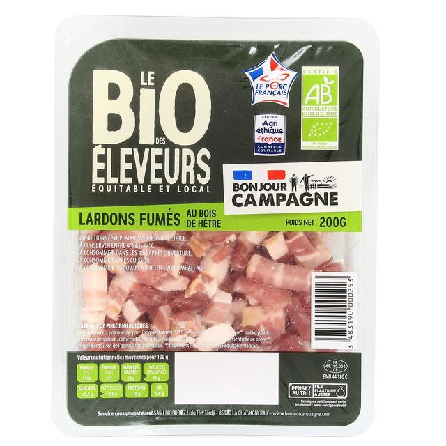 3483190000253 - Bonjour Campagne - Lardons Fumés, Bio