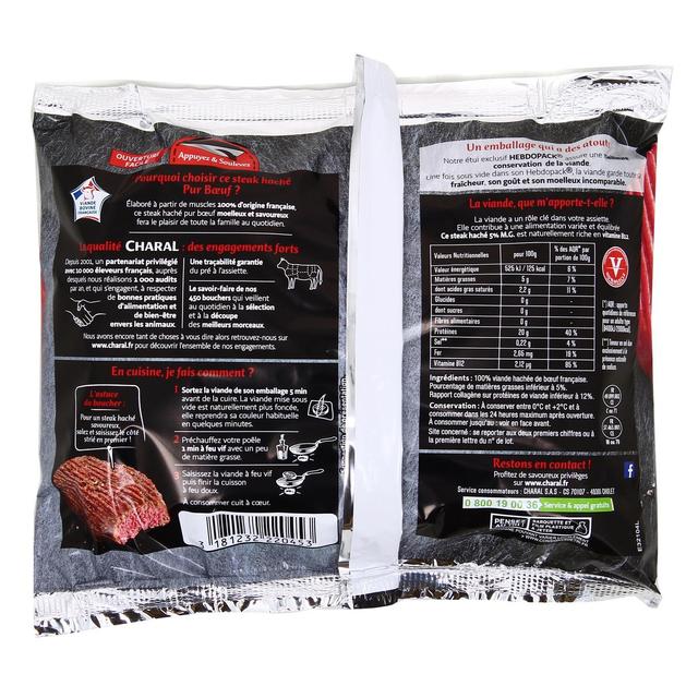 3181232220453 - Charal - Steaks Hachés 5%MG