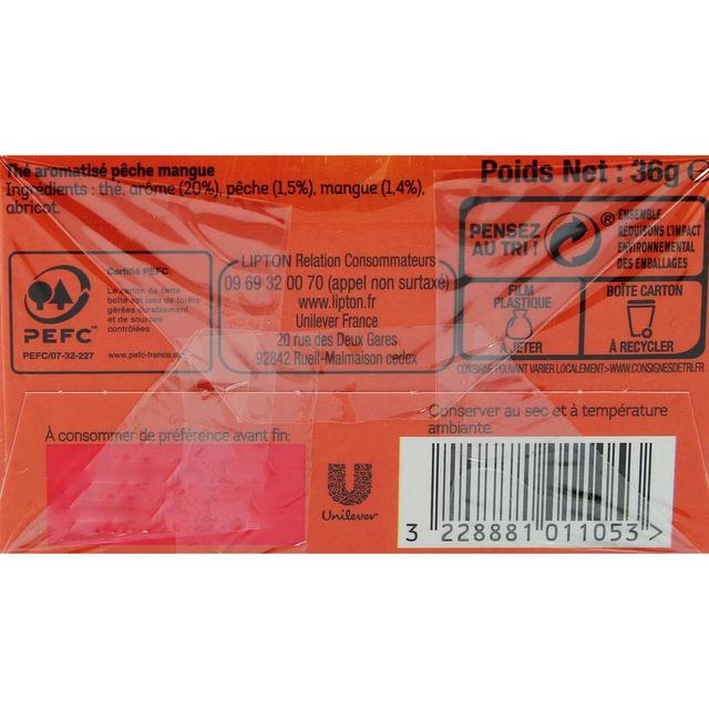 3228881011053 - Lipton - Thé pêche/mangue