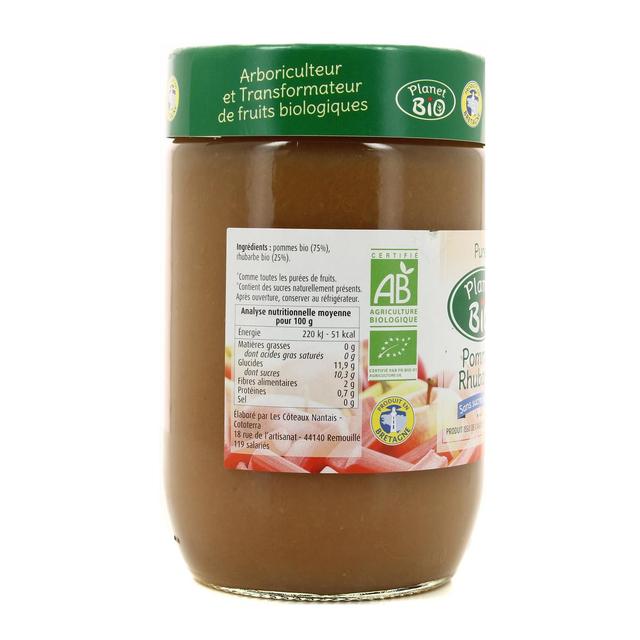 3301597001553 - Planet Bio - Purée pomme rhubarbes sans sucres ajoutés bio