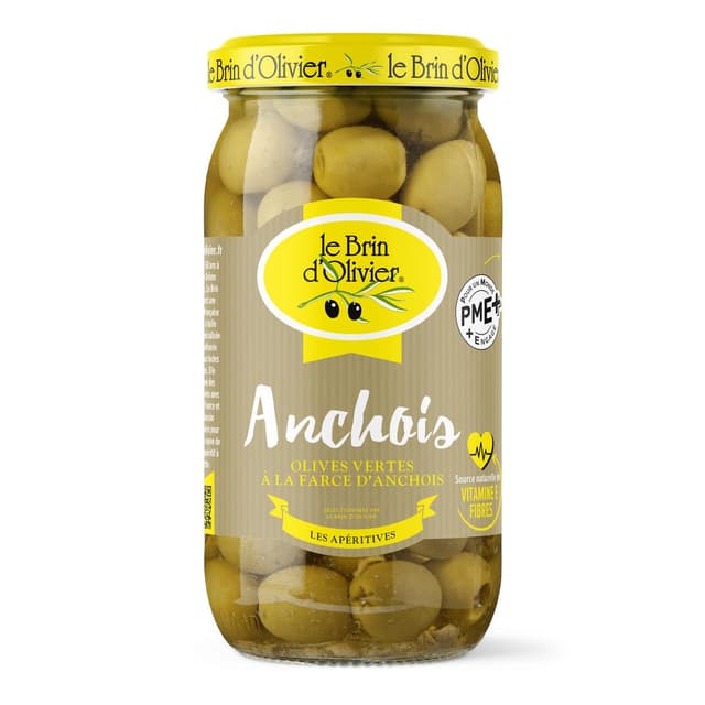 3262880102053 - Le Brin d'Olivier - Olives Vertes Farcies aux Anchois