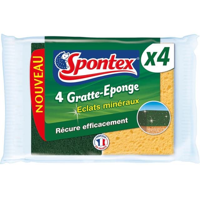 3384126002153 - Spontex - Éponges à récurer grattantes éclats minéraux