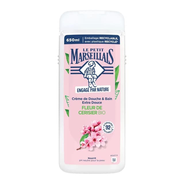 3574661852553 - Le Petit Marseillais - Crème de douche et bain fleur de cerisier bio