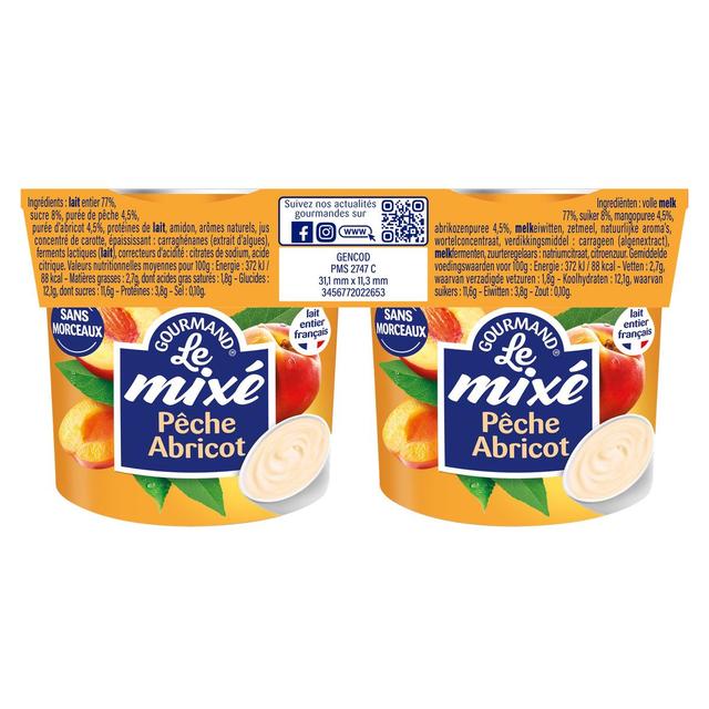 3456772022653 - Mamie Nova - Yaourts mixés pêche abricot