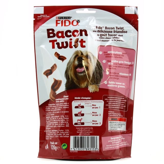 7613035893153 - Purina - Fido - Bacon twist - Récompense pour chien adulte