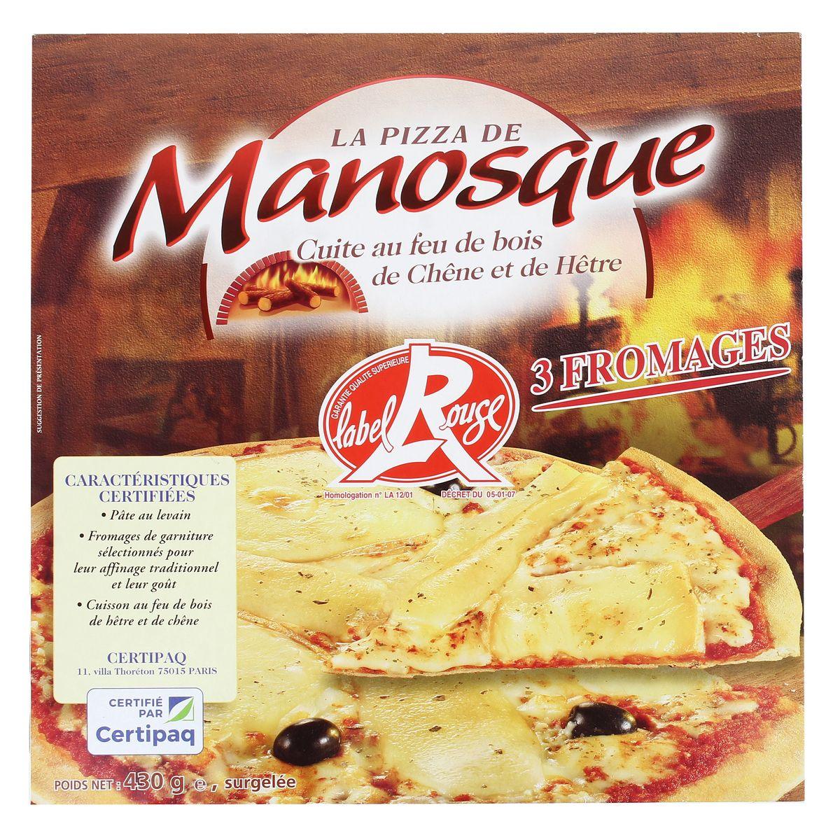  - La Pizza De Manosque - Pizza 3 fromages Label Rouge cuite au feu de bois de Chêne et de Hêtre 