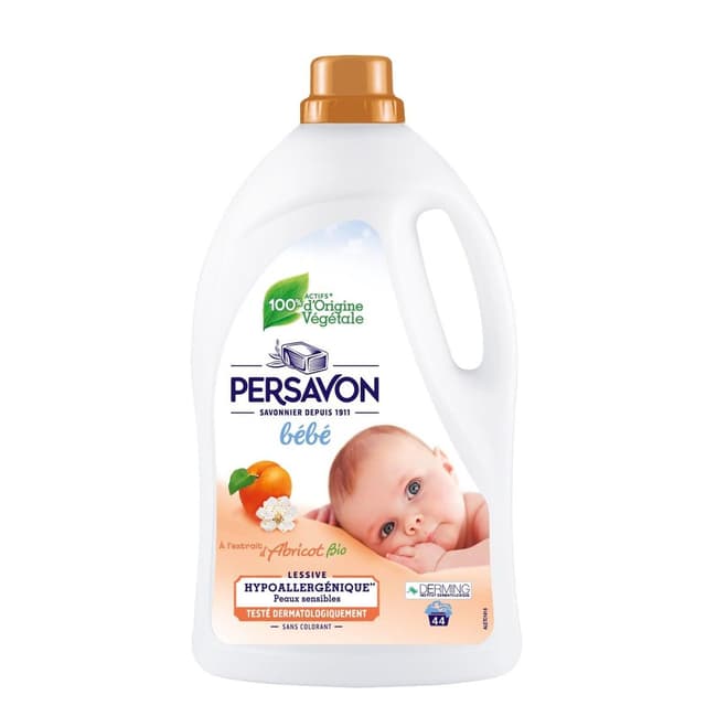 3700593604353 - Persavon - Lessive liquide Bébé Hypoallergénique Peaux sensibles à l'Extrait d'Abricot Bio