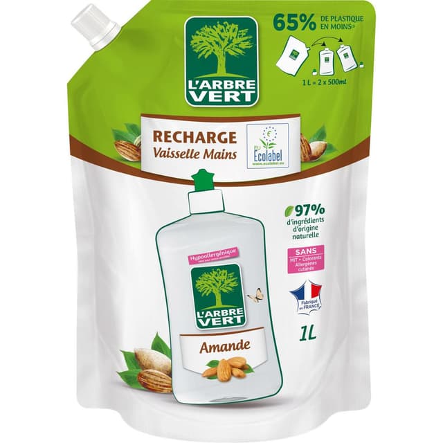 3450601047053 - L'arbre Vert - Liquide vaisselle main recharge Amande