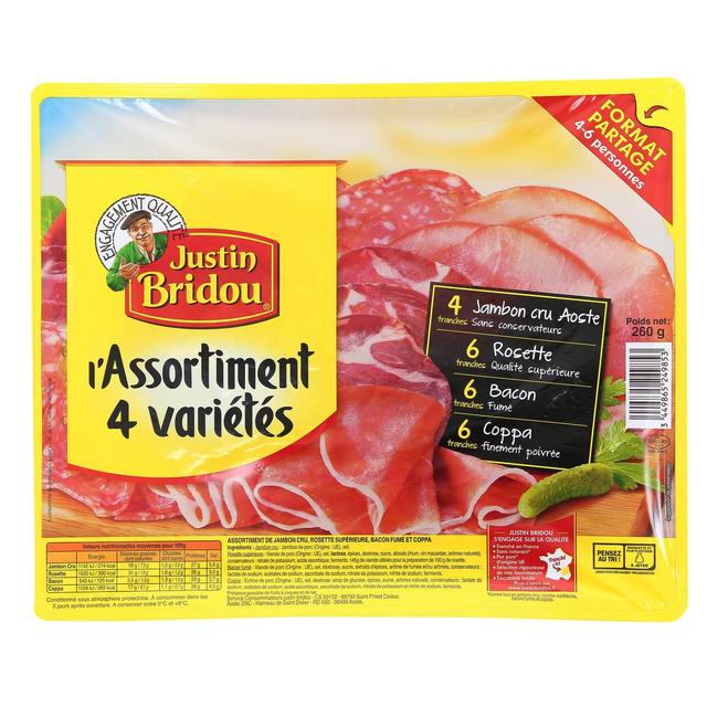 3449865249853 - Justin Bridou - L'assortiment 4 Variétés