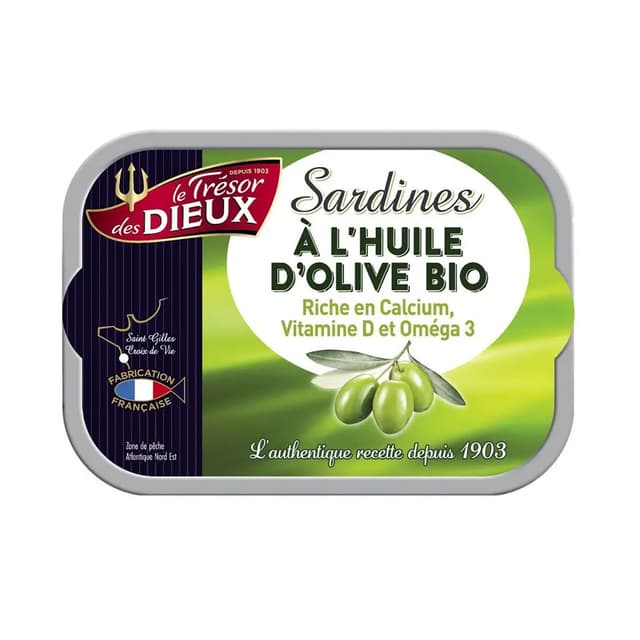 3188720100754 - Trésor des Dieux - Sardines à l'huile d'olive bio
