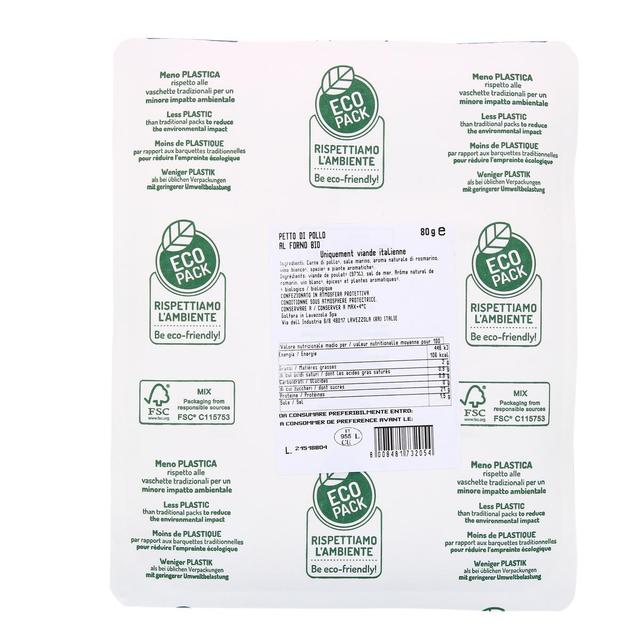 8008481732054 - Le Biodelizie Di Golfera - Blanc de Poulet Tranché Cuit au Four, Sans Gluten, Bio