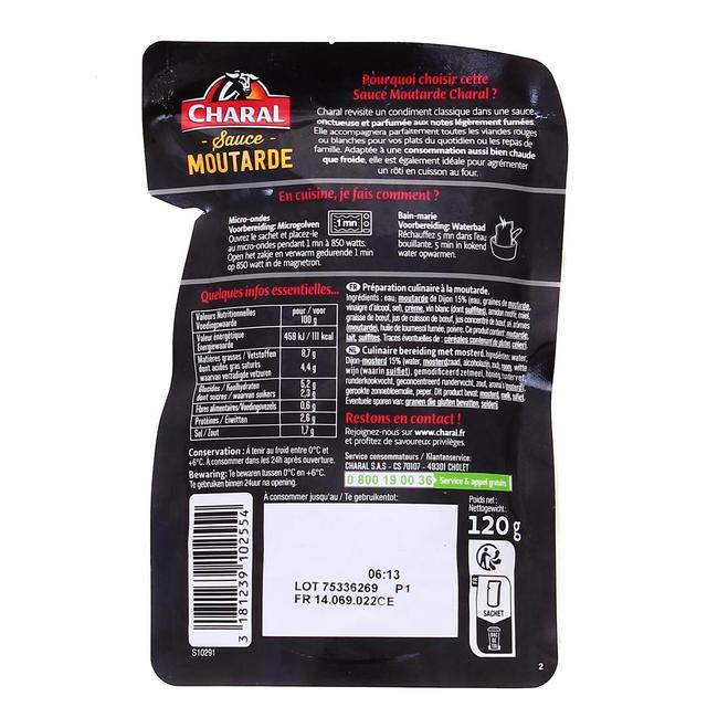 3181239102554 - Charal - Sauce Moutarde