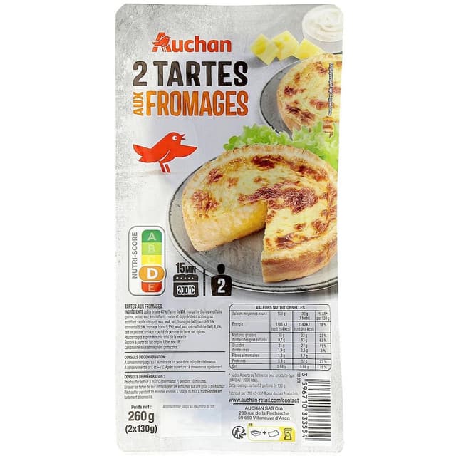 3596710333554 - Auchan - Tarte aux Fromages