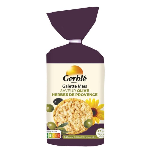 3175681213654 - Gerblé - Galette de Maïs saveur olive herbes de Provence