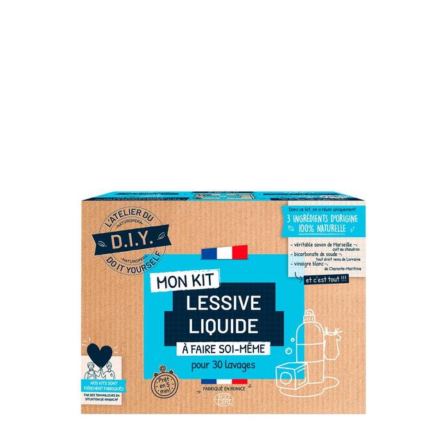 3760001765854 - L'atelier du DIY - Petits Kits 100% Naturels Ecocert - Kit Lessive 30 Lavages Ecocert 1L
