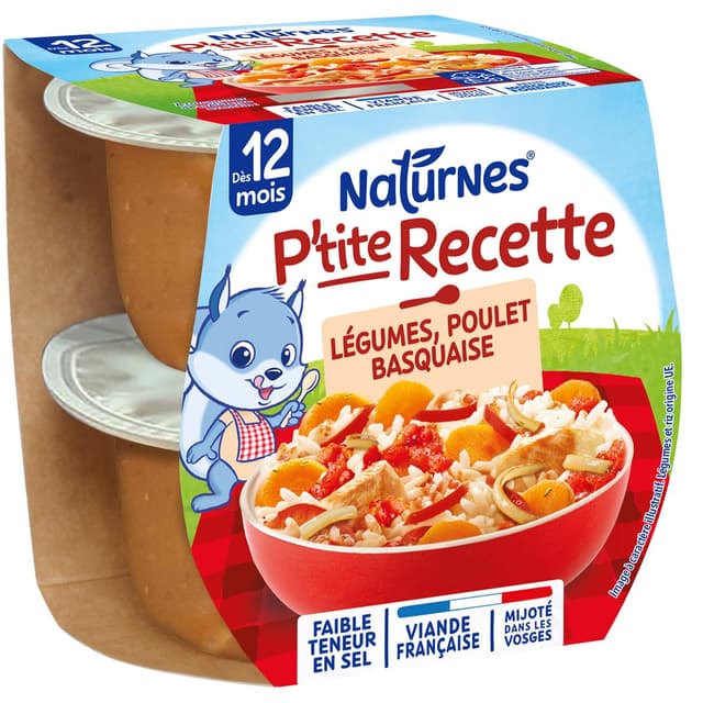 7613035848054 - Naturnes® - P'tite Recette - Poulet Basquaise Bol Bébé Dès 15 mois