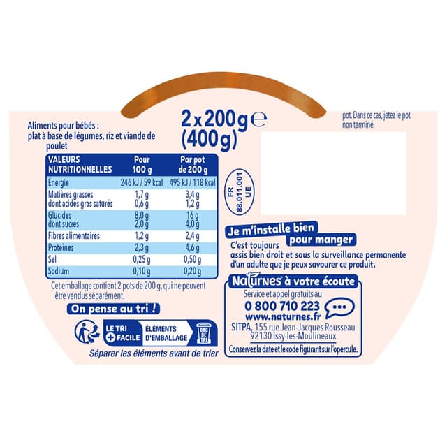 7613035848054 - Naturnes® - P'tite Recette - Poulet Basquaise Bol Bébé Dès 15 mois
