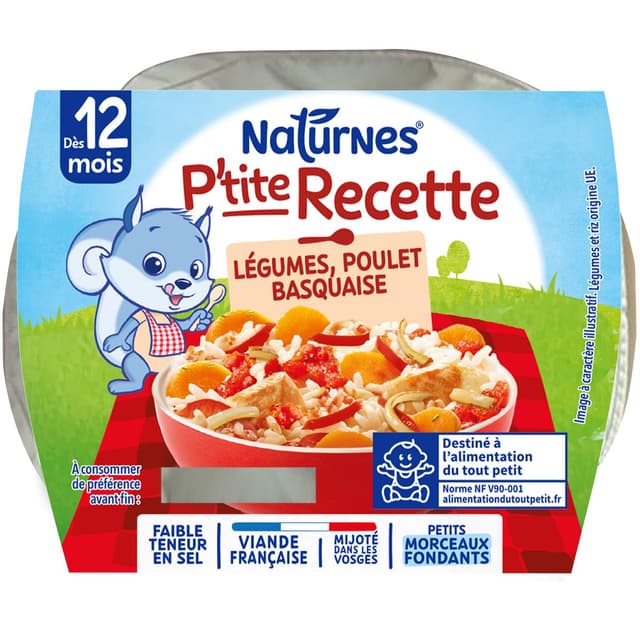 7613035848054 - Naturnes® - P'tite Recette - Poulet Basquaise Bol Bébé Dès 15 mois