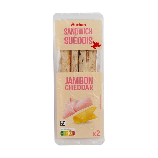 3596710549054 - Auchan - Sandwich Suédois Jambon Cheddar