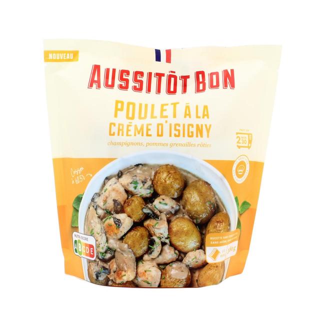 3701565400355 - Aussitôt Bon - Poulet à la Crème d'Isigny, champignons, Pommes Grenailles Rôties