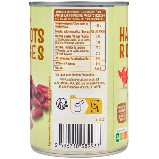 3254560020955 - Auchan - Haricots Rouges