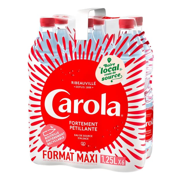 3268650604055 - Carola - Eau de source gazeuse d'Alsace fortement pétillante