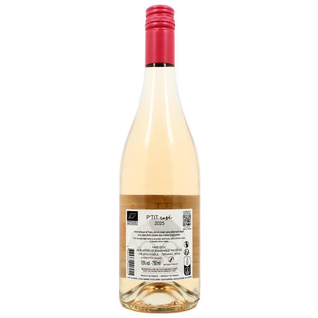 3380330006055 - Vin de pays d'Oc rosé IGP - Le P'tit rosé Bio 10°