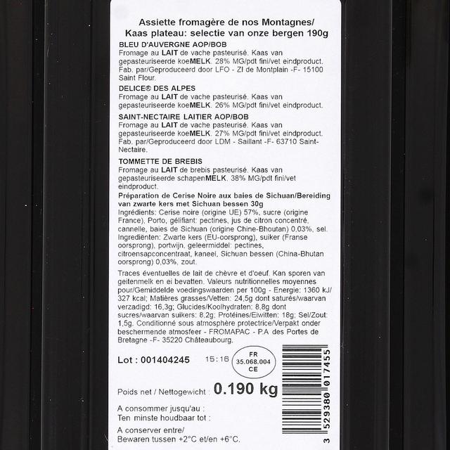 3529380017455 - Atelier De Chateaubourg - Petit Plateau Fromages des Montagnes