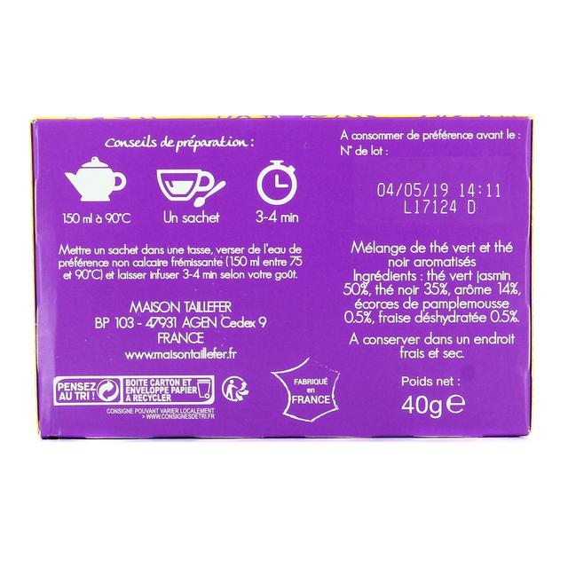 3564884019055 - Maison Taillefer - Thé noir-vert saveur jasmin fraise pamplemousse