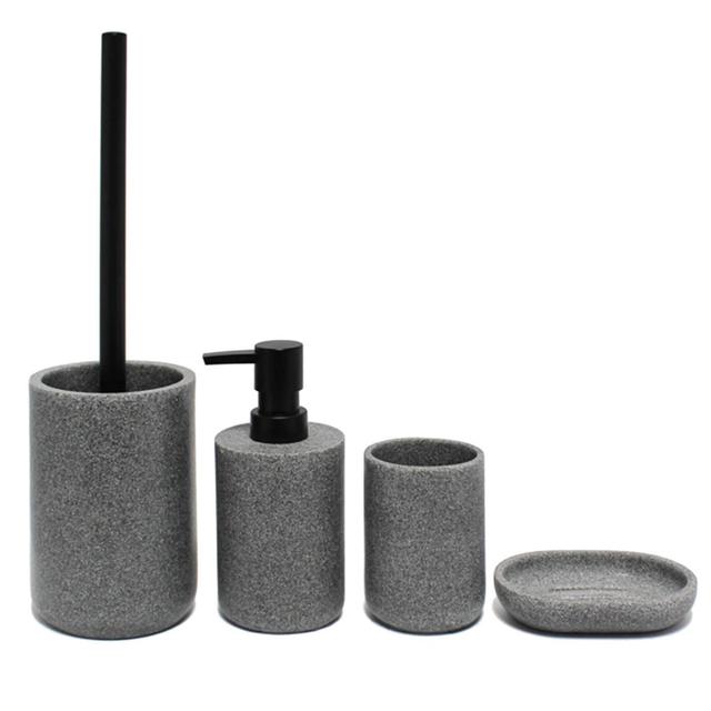 3574388019055 - Douceur D Interieur - Gobelet Brosse à Dents Granite Gris