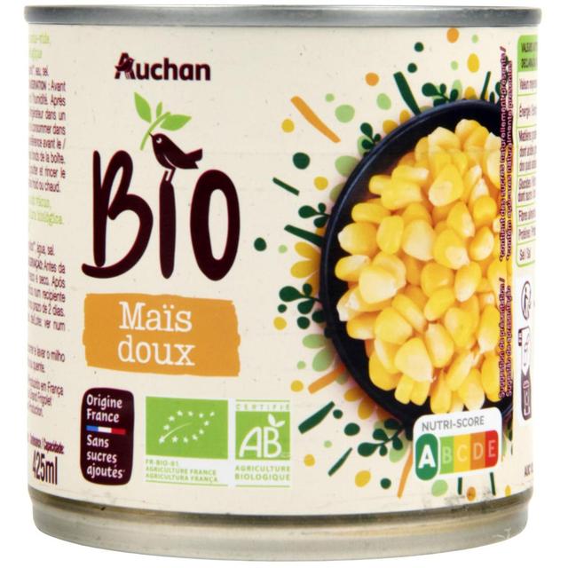 3596710479955 - Auchan BIO - Mais doux en grains sans sucres ajoutés Bio