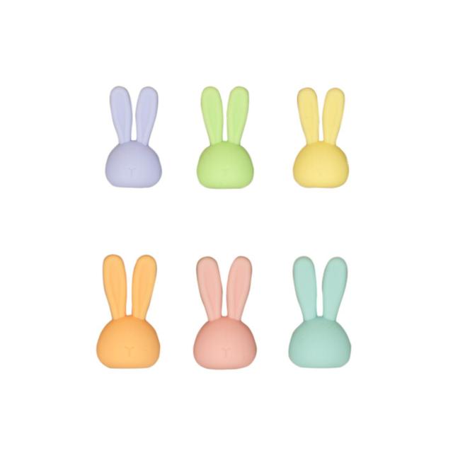 5404035709955 - Dotz - Set de 6 marqueurs de verre en silicone lapin 