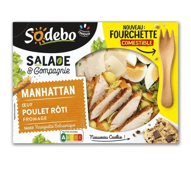 3242274030056 - Sodebo - Salade Repas Manhattan, Oeuf - Poulet Rôti - Fromage