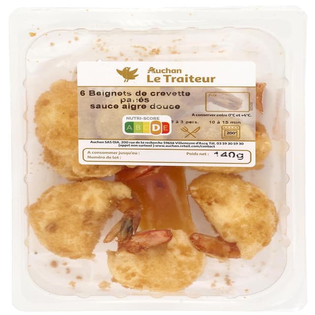 3254560290556 - Auchan Le Traiteur - Beignets de crevette pané sauce aigre douce