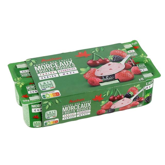 3596710540556 - Auchan - Yaourt aux fruits rouges  avec morceaux