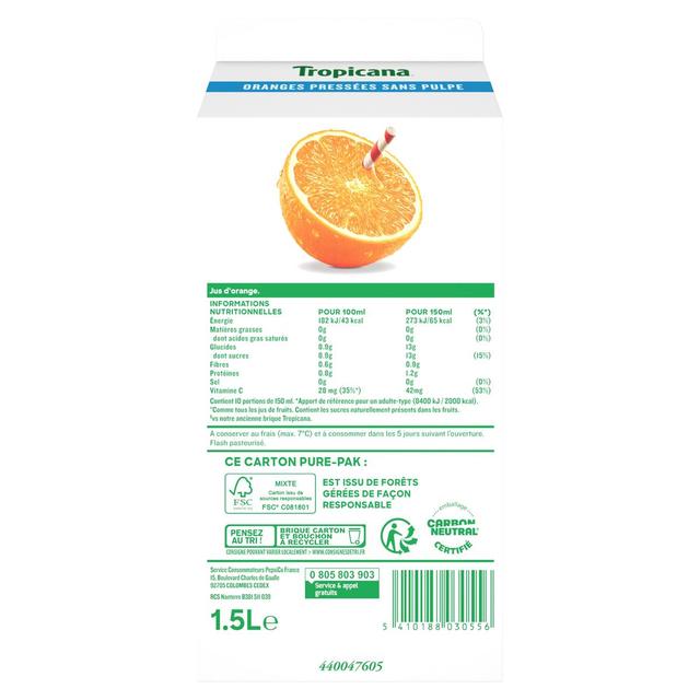 5410188030556 - Tropicana - Jus d'oranges sans pulpe